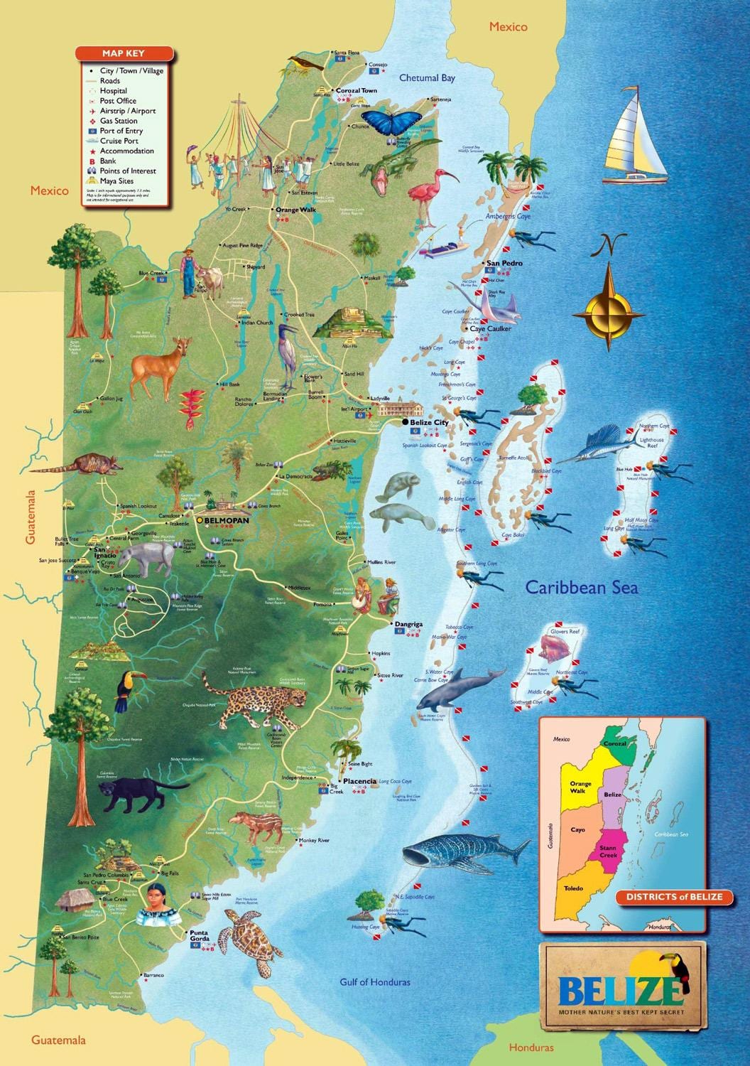 Kartet av Belize fossefall
