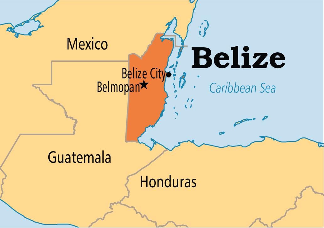 kart over belmopan i Belize