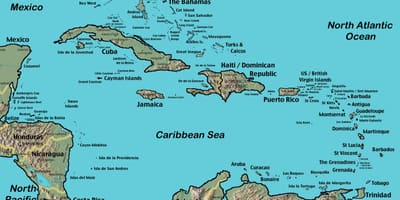 Kart over Belize caribbean