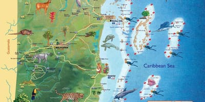 Kartet av Belize fossefall 