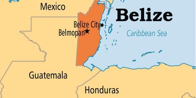 Kart over belmopan i Belize
