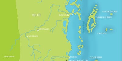 Kart av helligdommen Belize