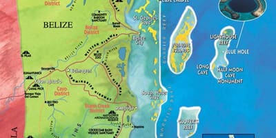 Kart av tobakk caye Belize